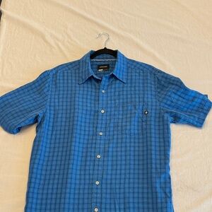 Marmot Blue Checkered Casual Button-Down Shirt